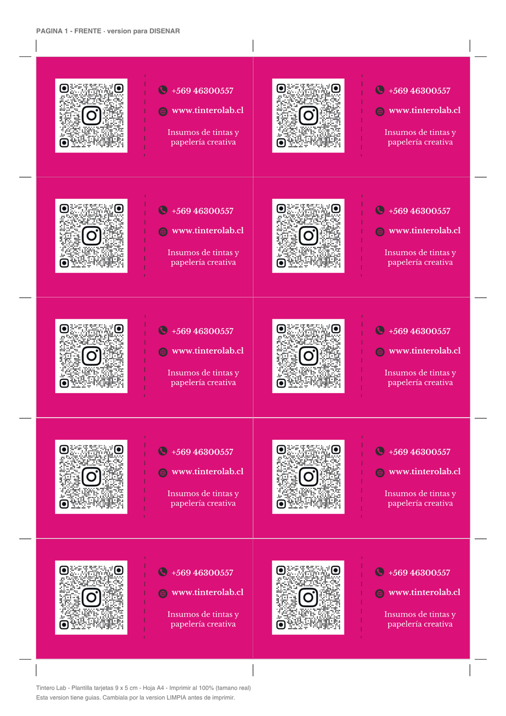 Plantilla Tarjeta Doble Cara
