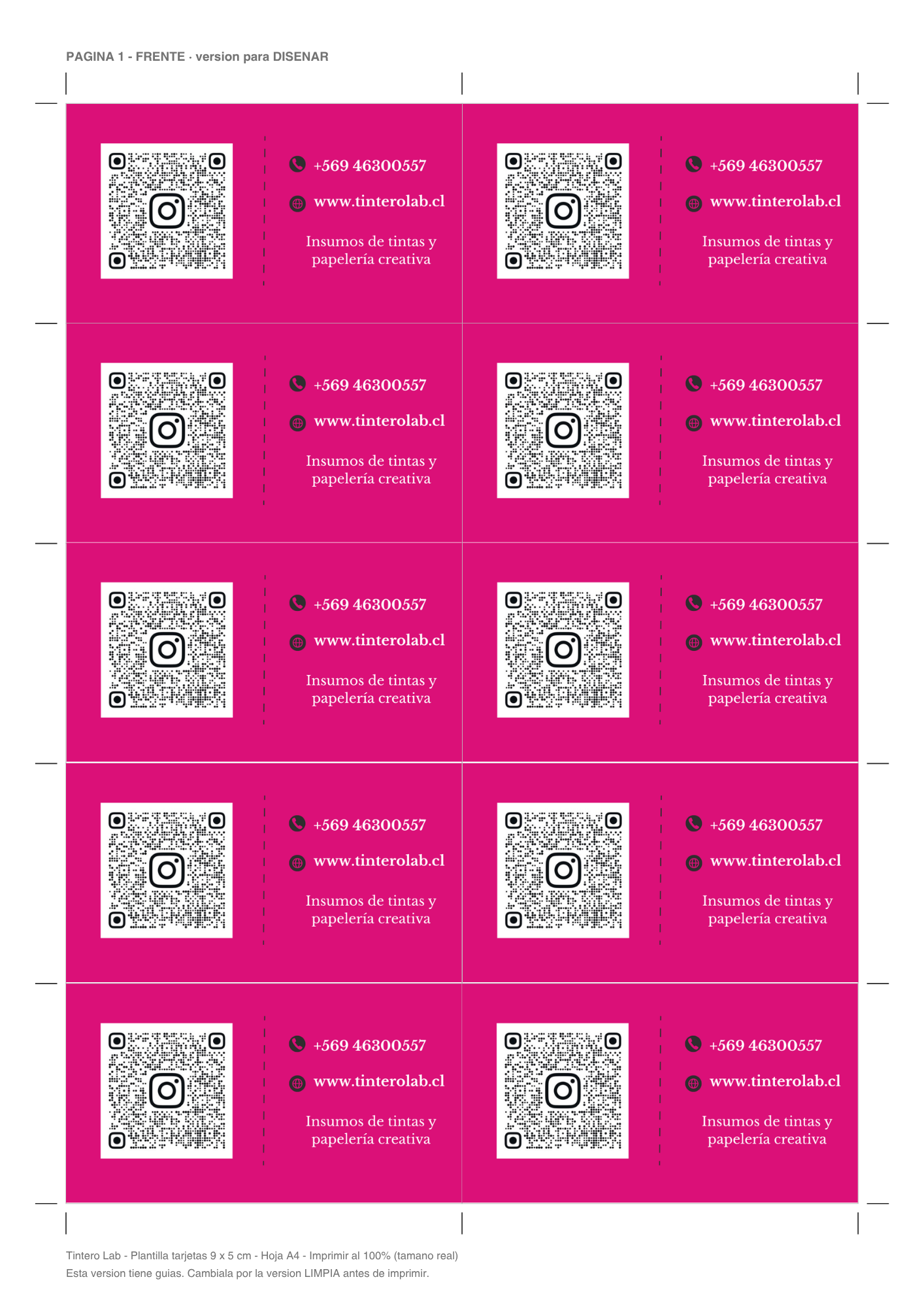 Plantilla Tarjeta Doble Cara
