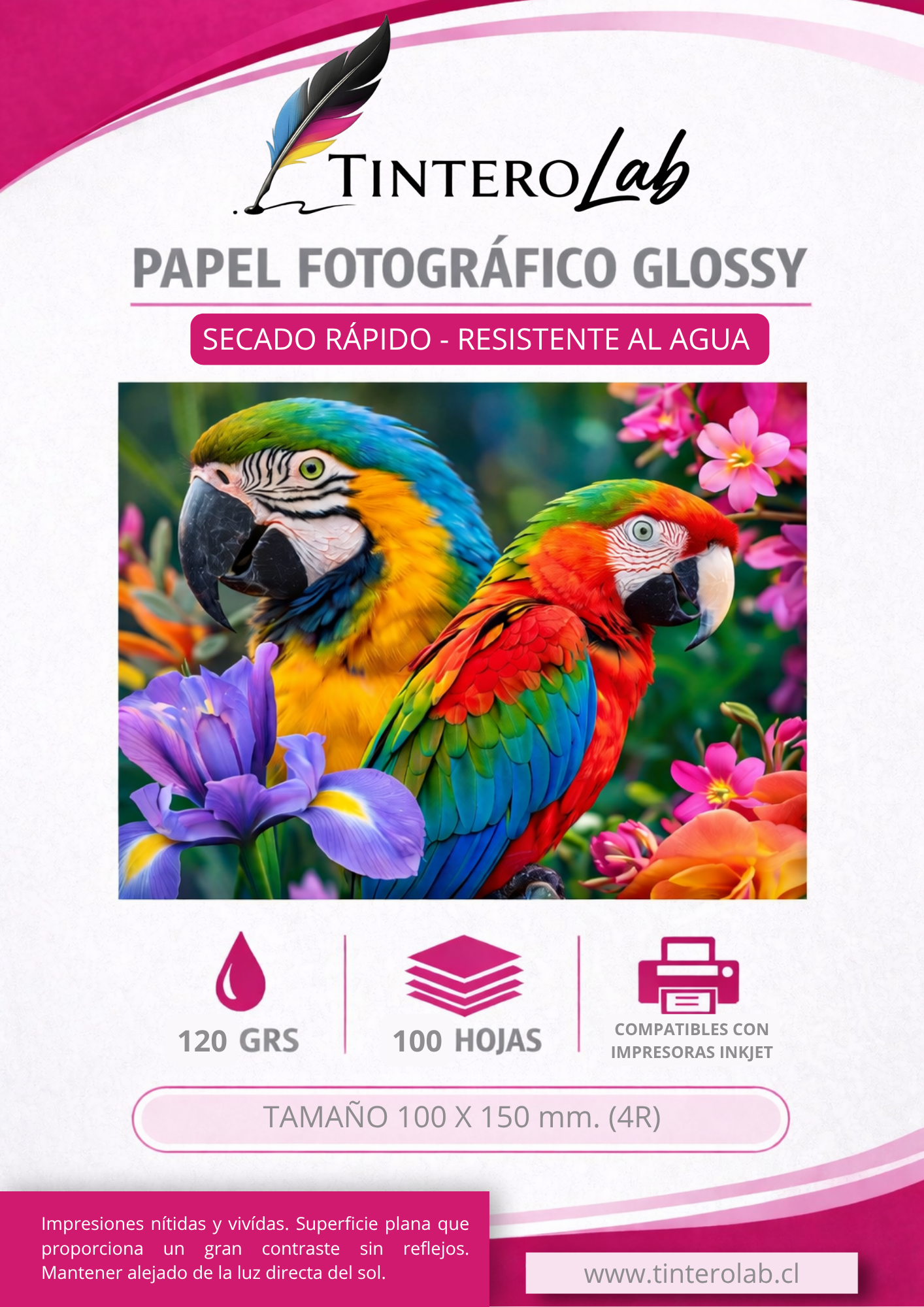 Fotográfico Glossy 10x15 100H - 120G
