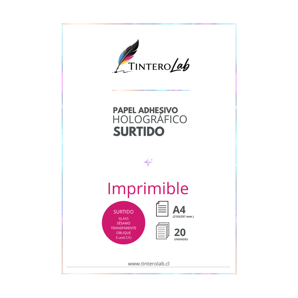 Holográfico Adhesivo imprimible (Surtido 20un)