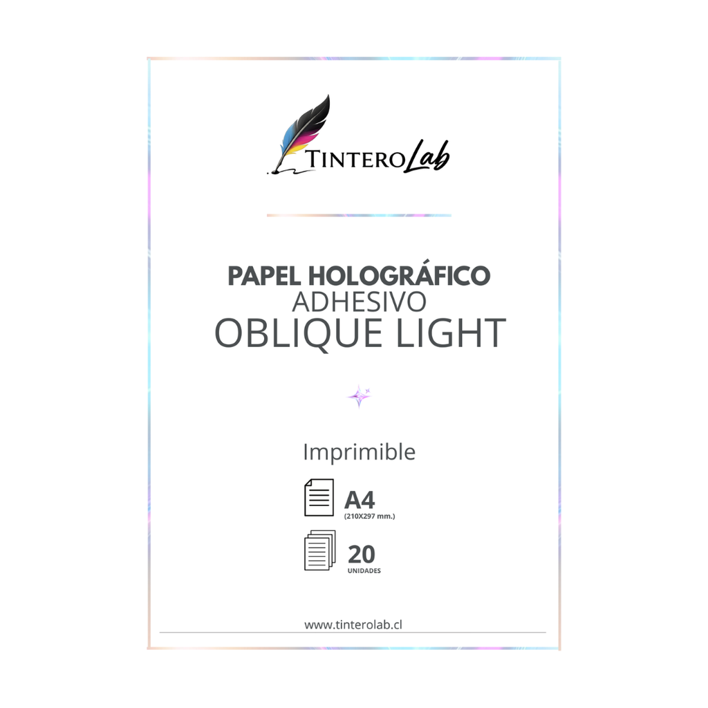 Holográfico Adhesivo imprimible OBLIQUE LIGHT (20h)