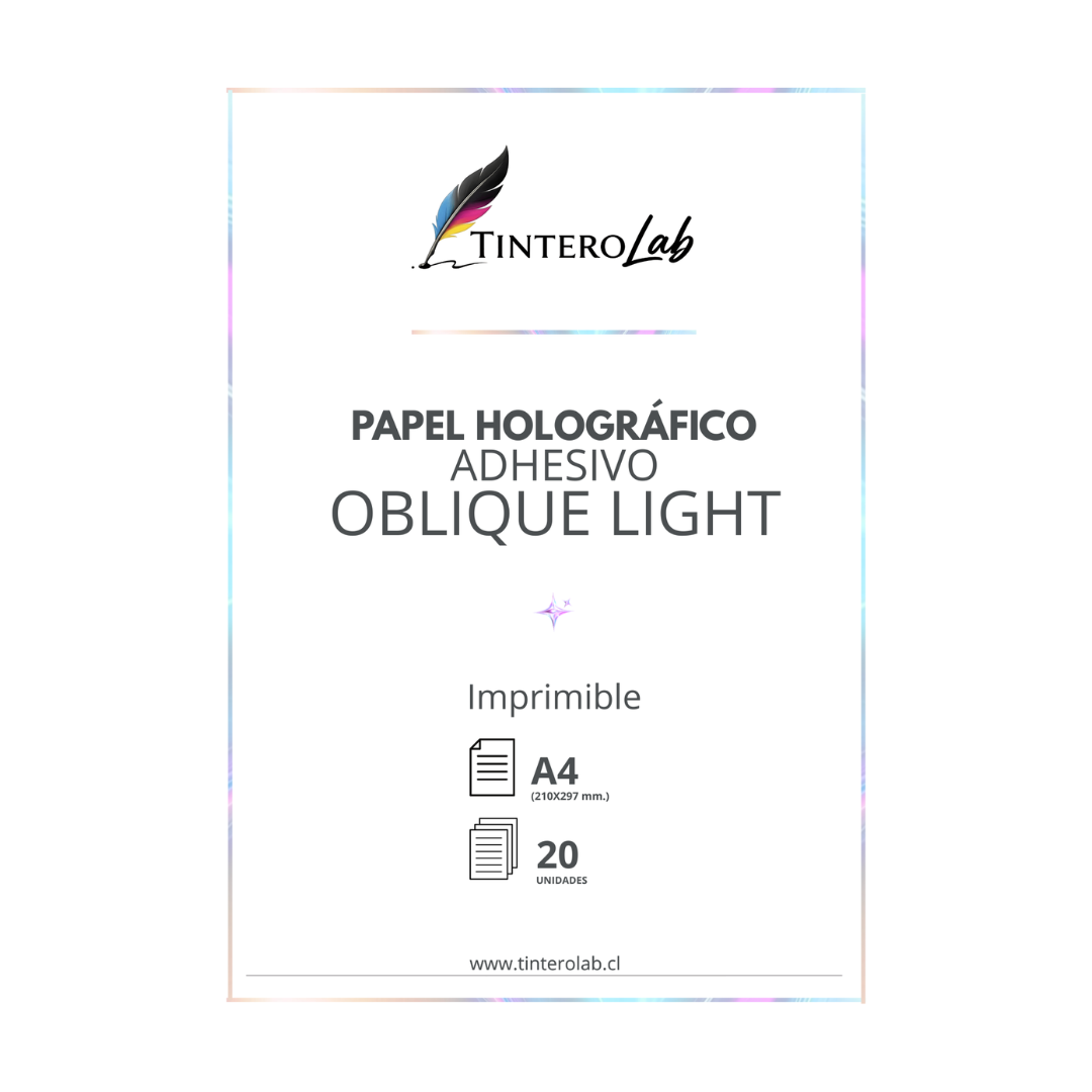 Holográfico Adhesivo imprimible OBLIQUE LIGHT (20h)