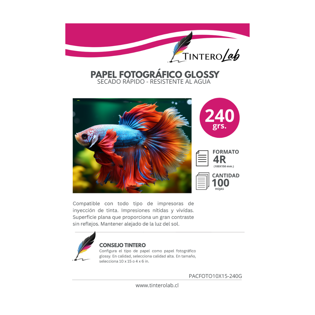 Fotográfico Glossy 10x15 100H - 240G