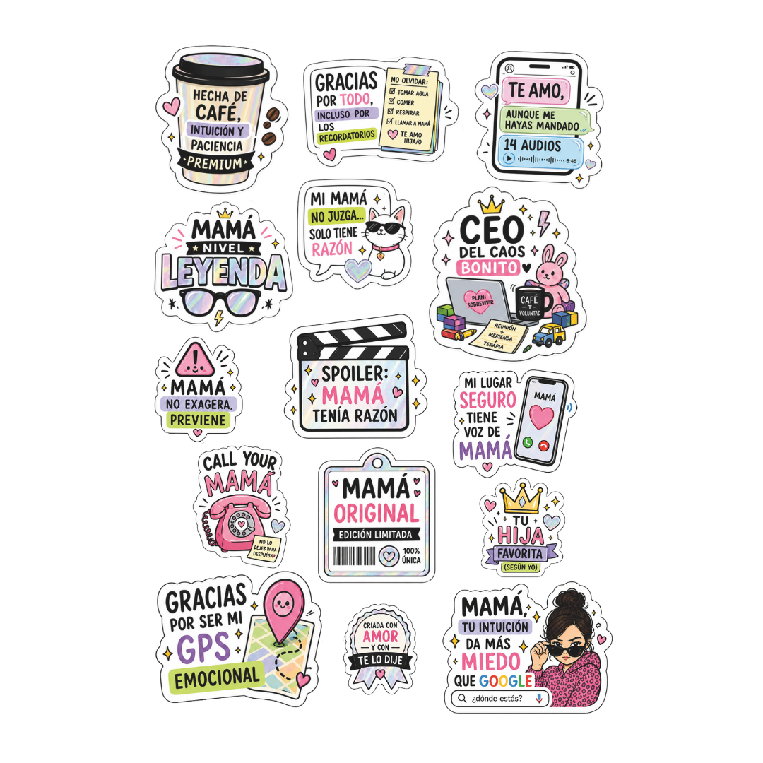 Plantilla Stikers Día Mamá