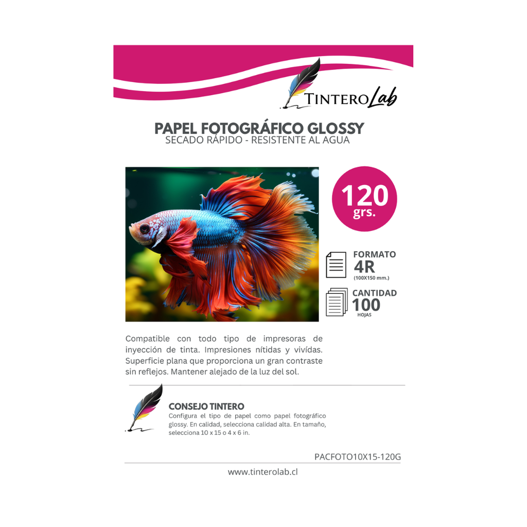 Fotográfico Glossy 10x15 100H - 120G