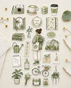 +200 Stickers Jardín Secreto - Flores, plantas, Vintage, Jardín.
