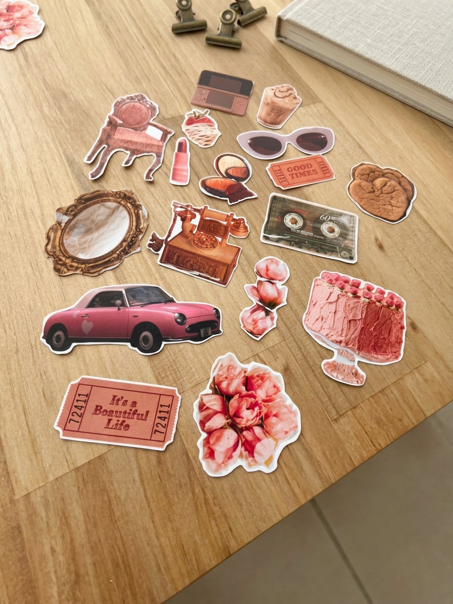 Baúl de Recortes  - 178 Stickers Retro/vintage/Journaling