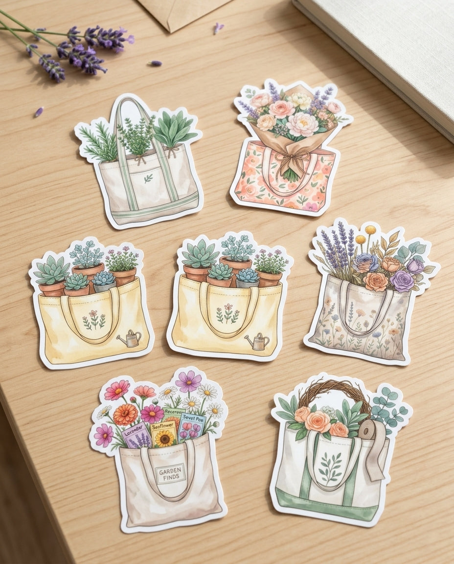 +200 Stickers Jardín Secreto - Flores, plantas, Vintage, Jardín.