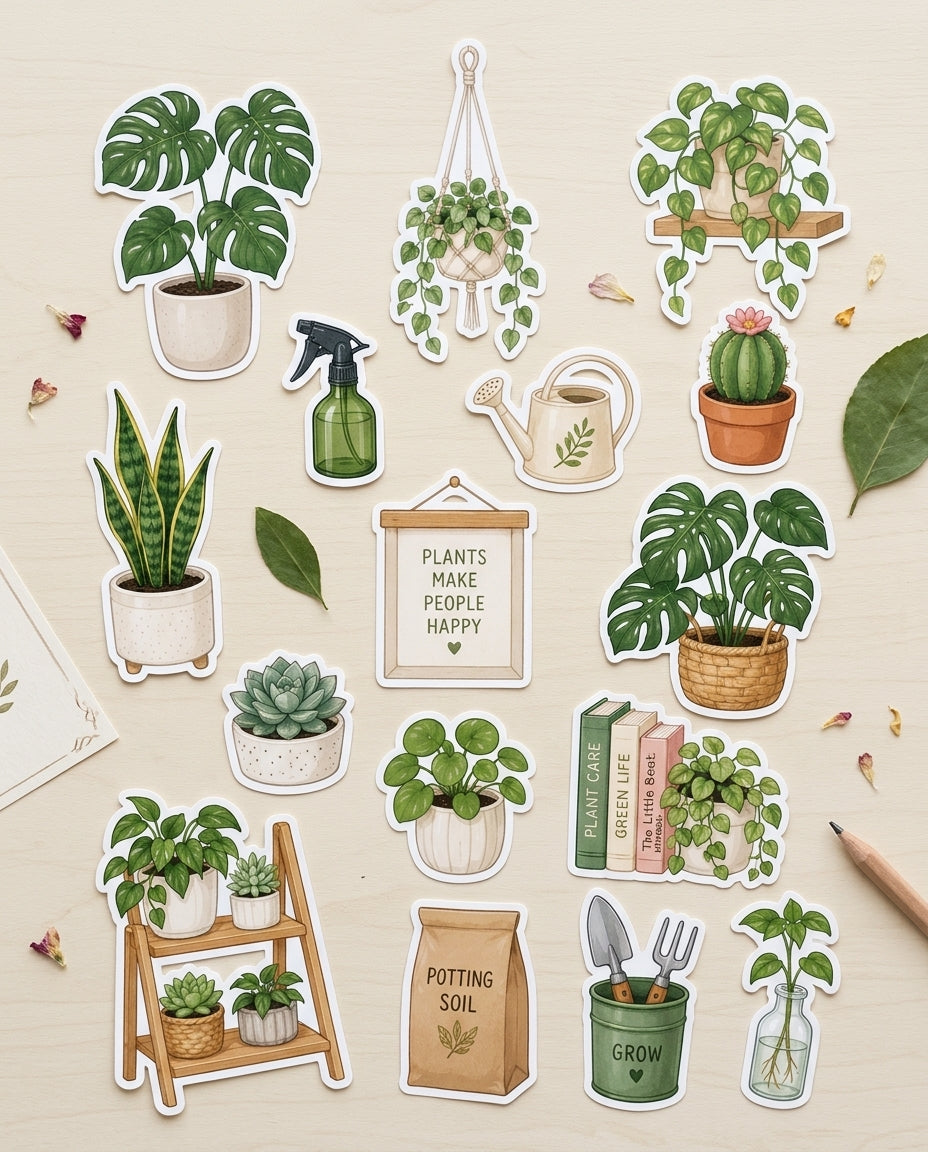 +200 Stickers Jardín Secreto - Flores, plantas, Vintage, Jardín.