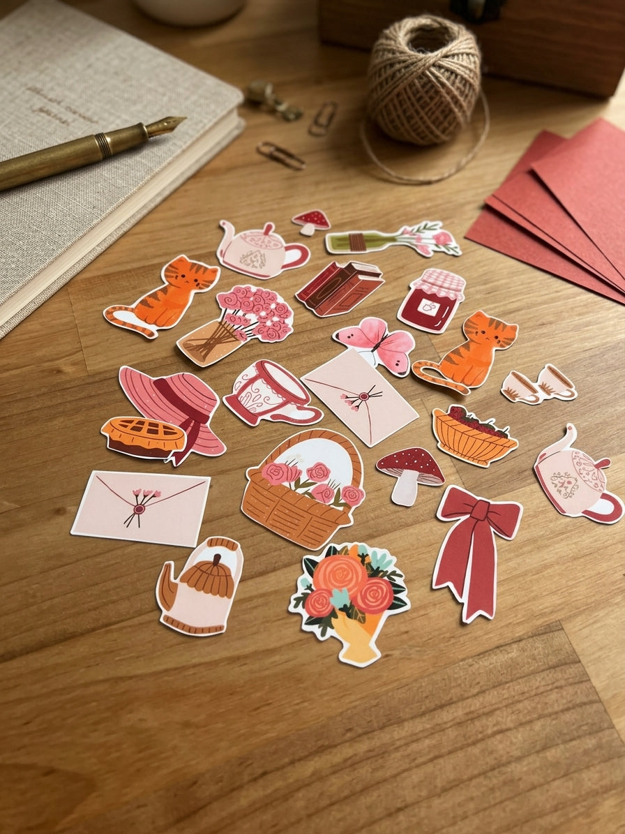 Baúl de Recortes  - 178 Stickers Retro/vintage/Journaling